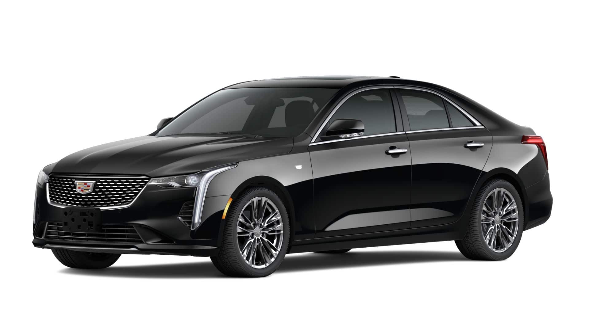 2026 Cadillac CT4 Premium Luxury in Black Raven — front three-quarter view