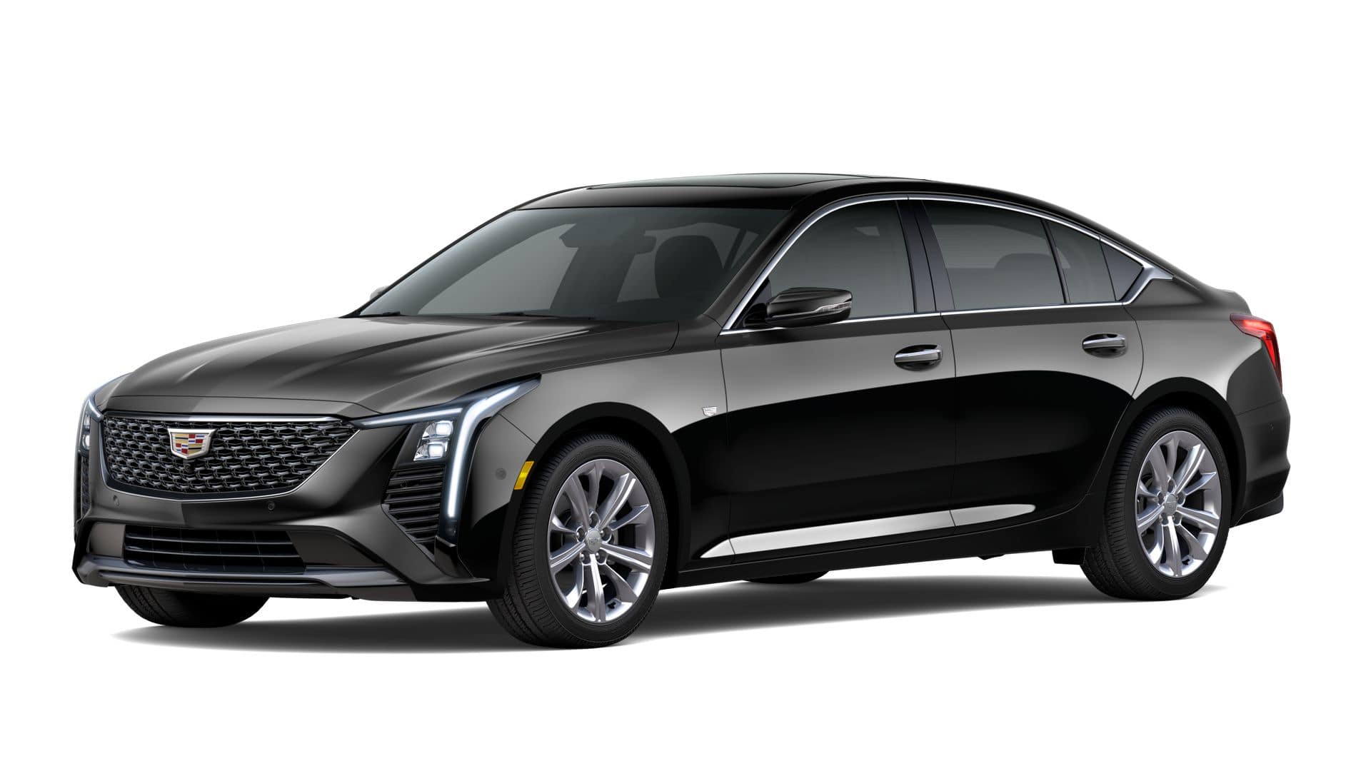 2026 Cadillac CT5 Premium Luxury in Black Raven — front three-quarter view