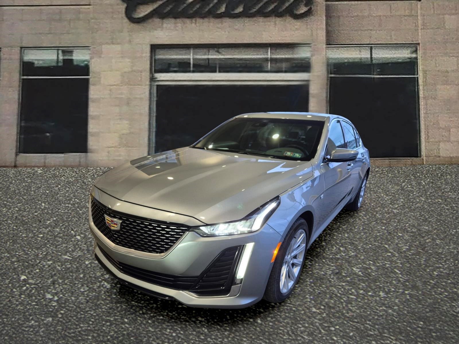 2023 Cadillac CT5 Luxury in Argent Silver Metallic — front three-quarter view