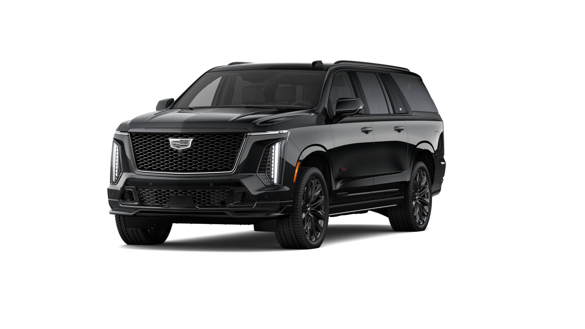 2026 Cadillac Escalade ESV V-Series in Black Raven — front three-quarter view