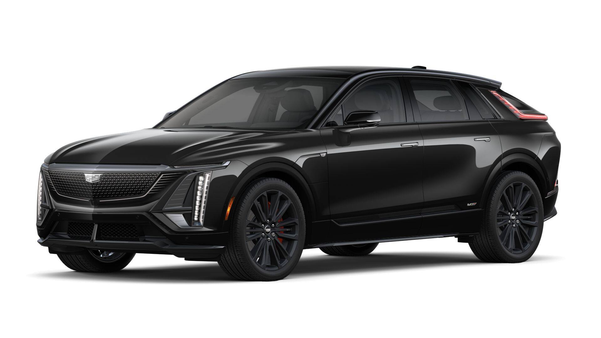 2026 Cadillac LYRIQ V-Series Premium in Stellar Black Metallic — front three-quarter view