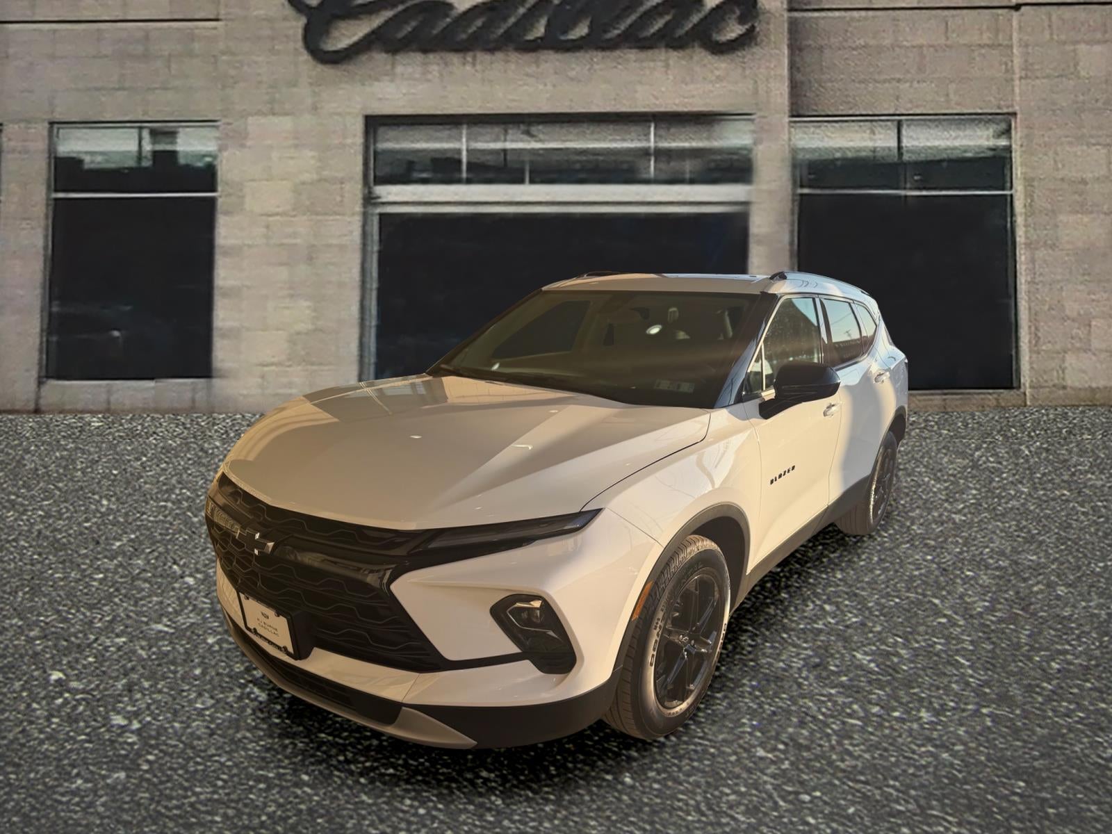 2023 Chevrolet Blazer 2LT in Summit White — front three-quarter view